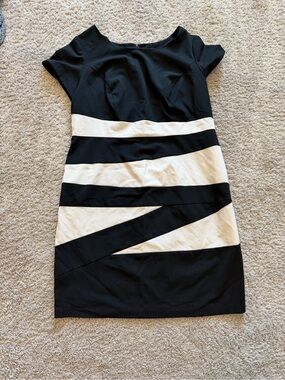 Alyx Black and White Diagonal Stripe Mini Dress